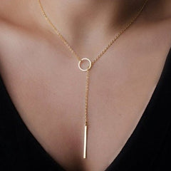 Metal Stick Pendant Necklace