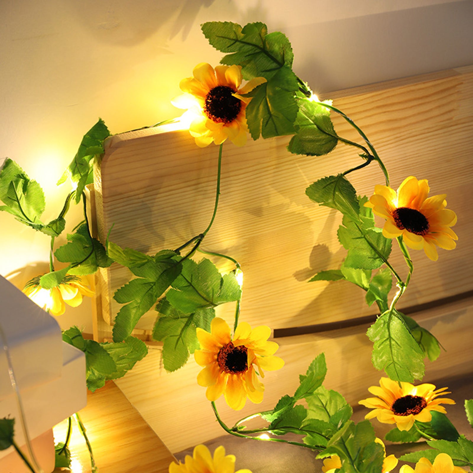 20 LED Sunflower String Lights 6 6FT Garland Flower Fairy Lights Bedroom Wedding