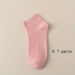 7 Pairs Soft & Comfy Short Socks Women's Stockings