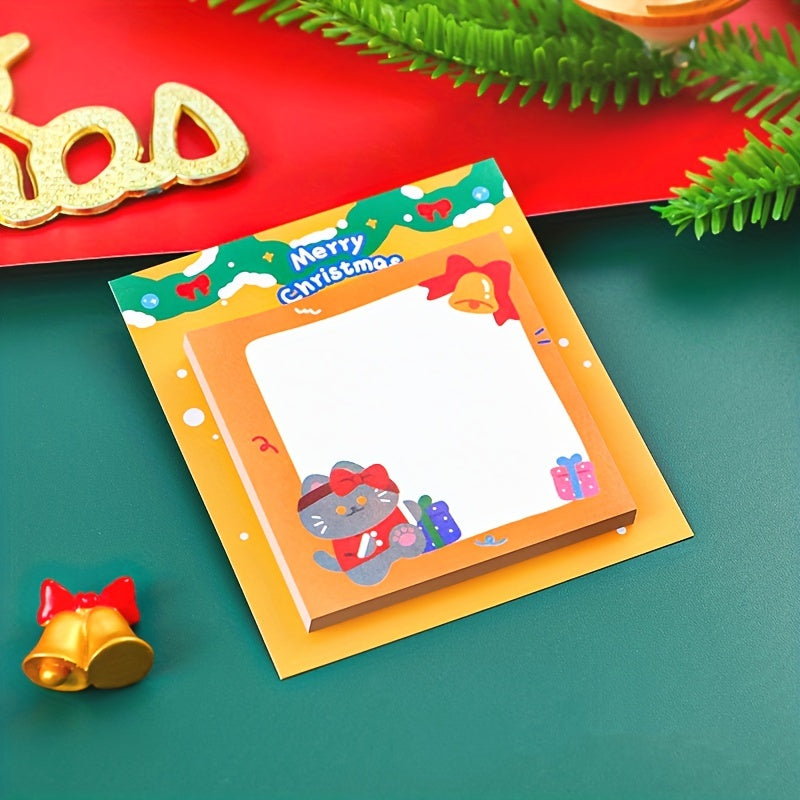 4pcs Cartoon Christmas Sticky Notes - Creative Message Sticky Notes