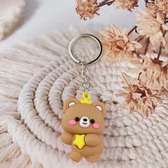 Cartoon Animal Door Ornament Soft Rubber Doll Keychain Pendant