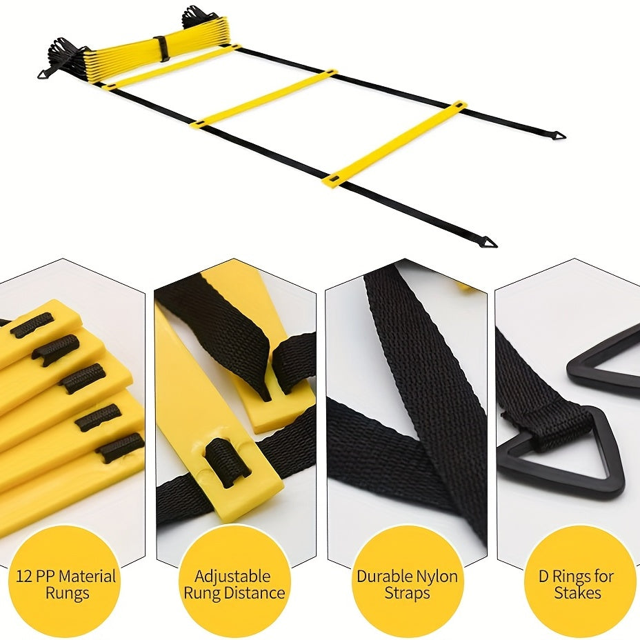 20ft Agility Ladder - Speed Training Equipment - Improve Footwork & Coordination