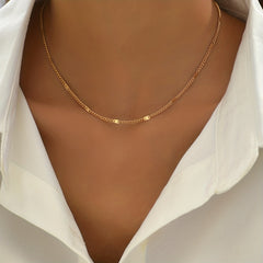Golden Chain Buckle Necklace 18K Plated Classic Neck Decoration