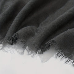 Minimalist Solid Raw Trim Scarf Casual Style Polyester Scarf Shawl