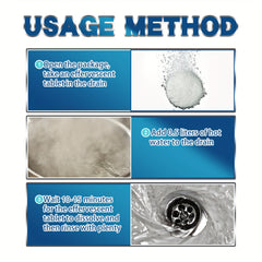10pcs Drain Unblocker Tablet Kitchen Bathroom Anti-blockage Dredging Pipe