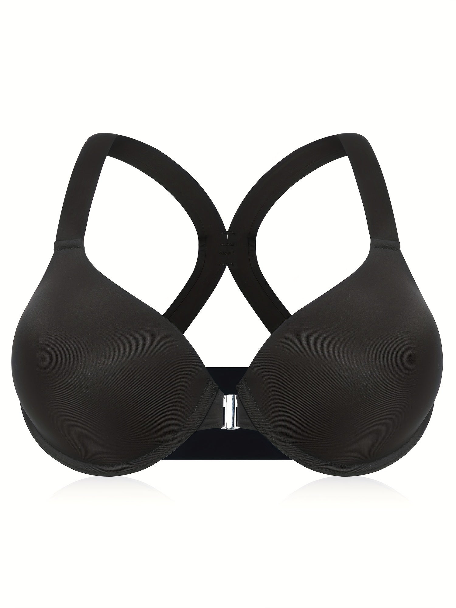  Bra Women's Plus Front Closure Racer Back T Shirt Bra