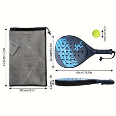 Lightweight Padel Racket With 3 Balls & Mesh Storage Bag