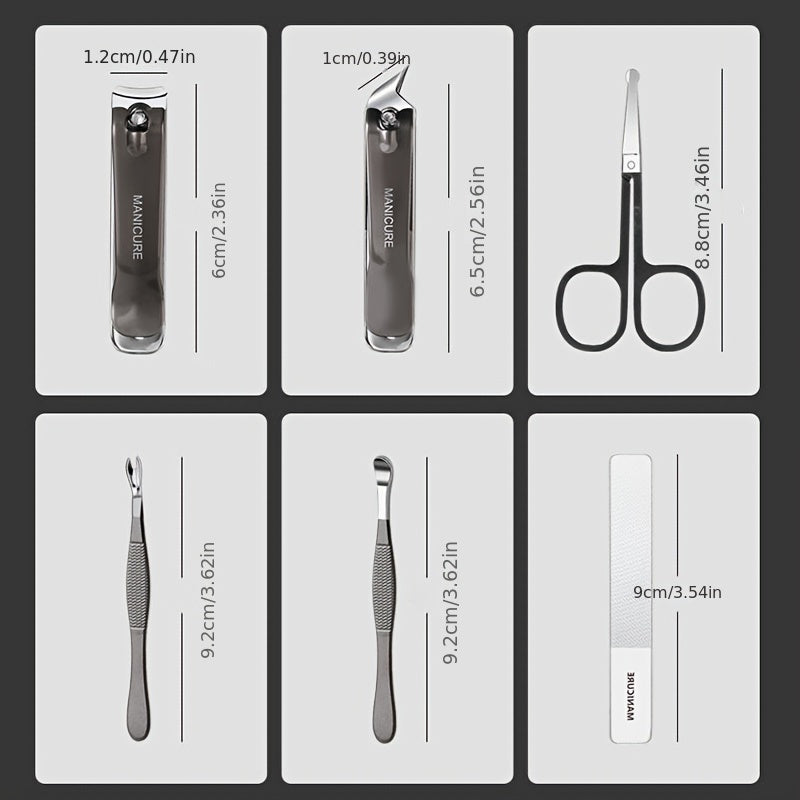 6pcs Nail Clippers Fingernail & Toenail Cutter Manicure Tool