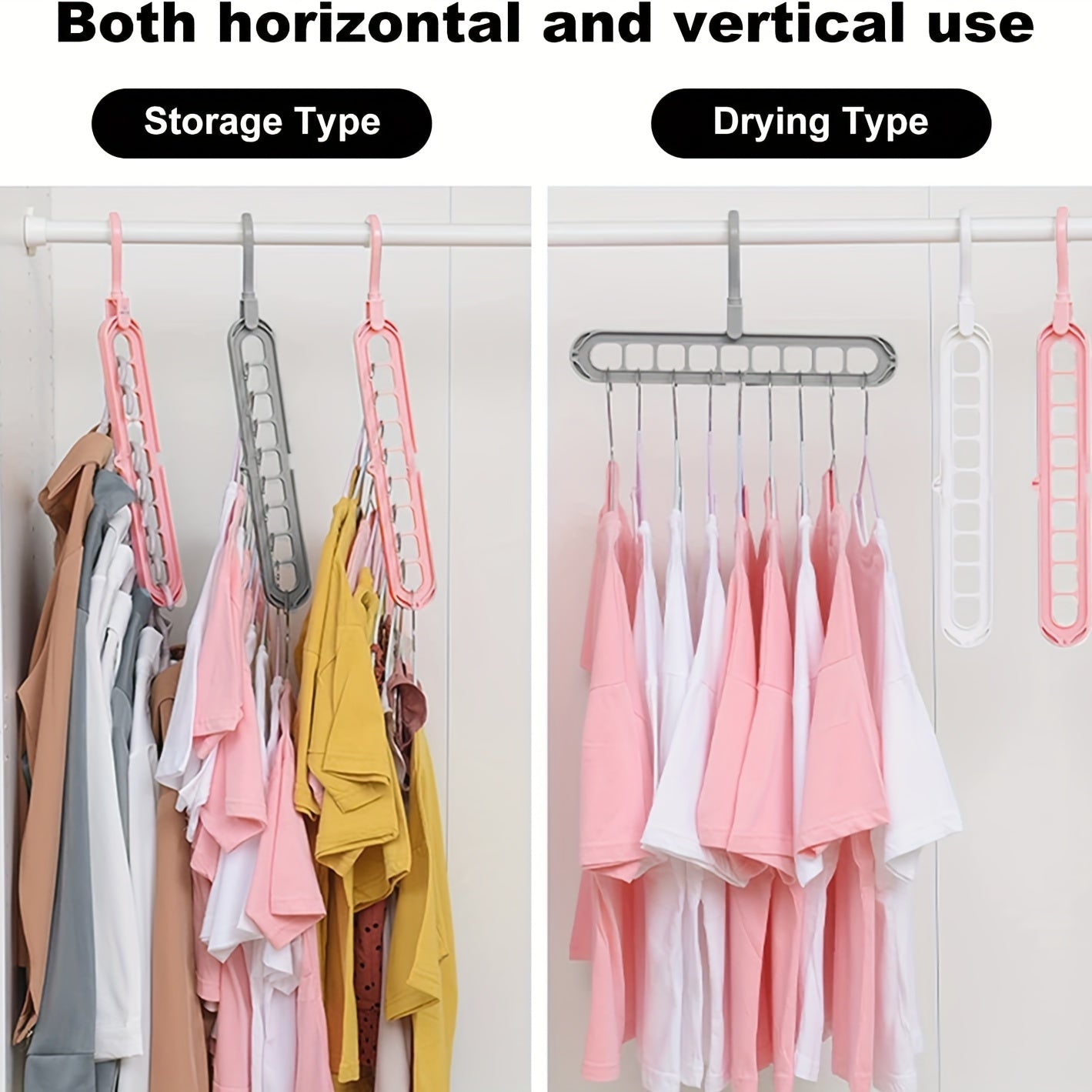 5pcs Multifunctional Closet Organizer with 9 Hole Coat Hanger