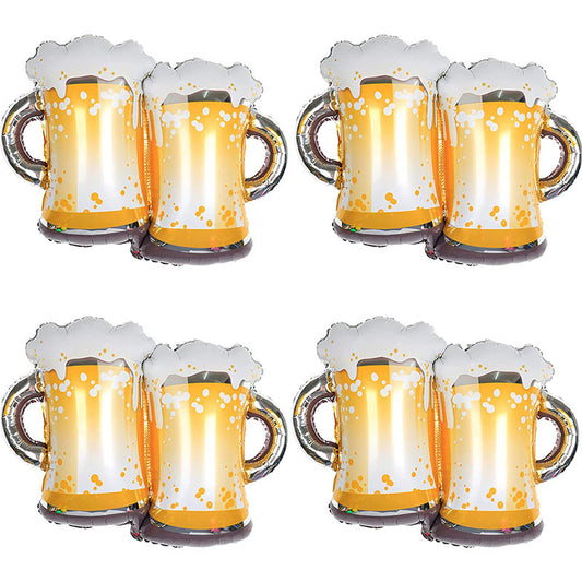 4pcs Beer Mug Balloons Party Decorations for Men
