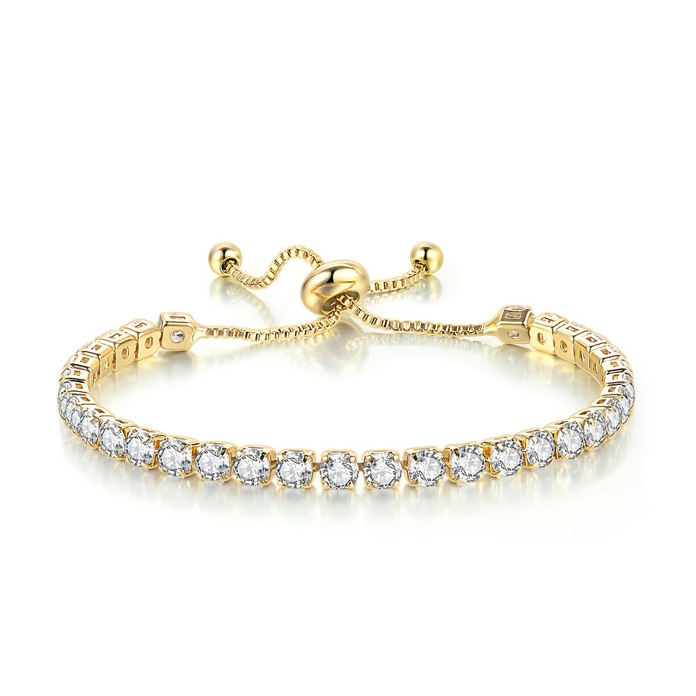 18K Plated Tennis Bracelet Full Zircon Chain Personality Hand Jewelry