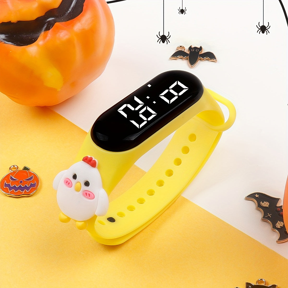 6pcs Girls' Cartoon Animal LED Wristband Watches