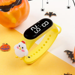 6pcs Girls' Cartoon Animal LED Wristband Watches
