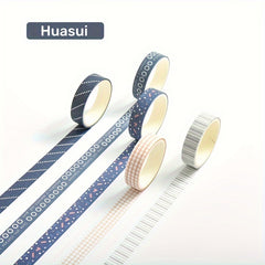 5 Rolls Washi Tape Set Decorative Scrapbook Tape 10mm Wide Colorful Style