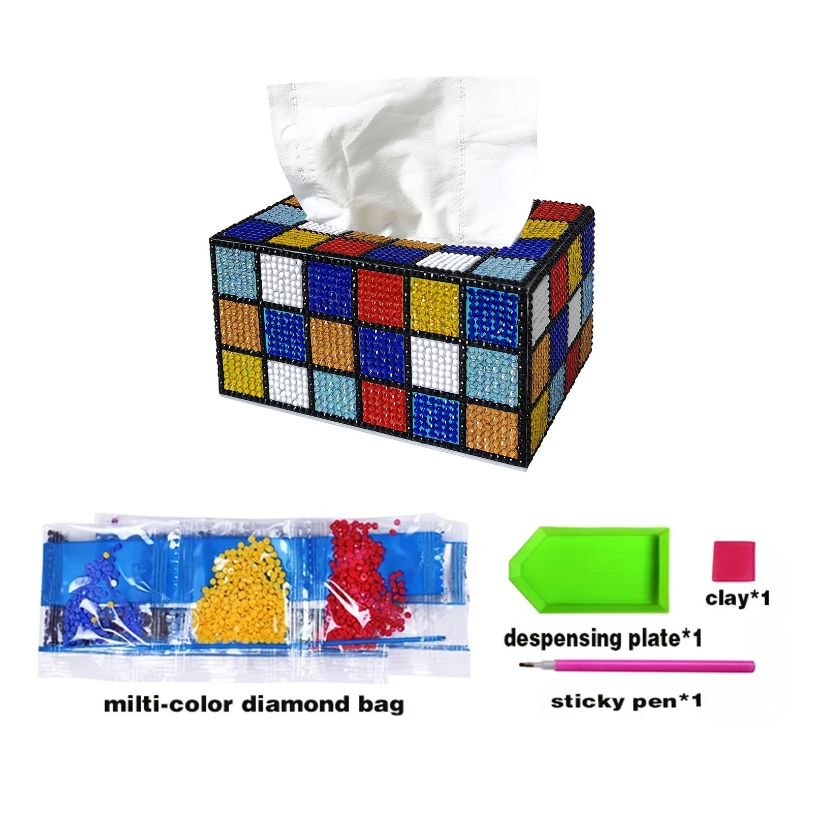 5D DIY Diamond Sticker Kit with Paper Box for Patience Cultivation
