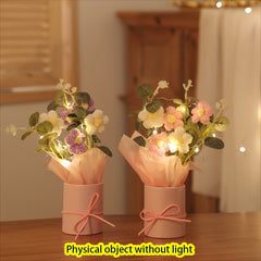 Artificial Wool Puff Flower Bouquet Home Furnishings Gift