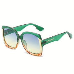 Y2K Large Square Sunglasses Tortoiseshell Block UV400 Sun Shades