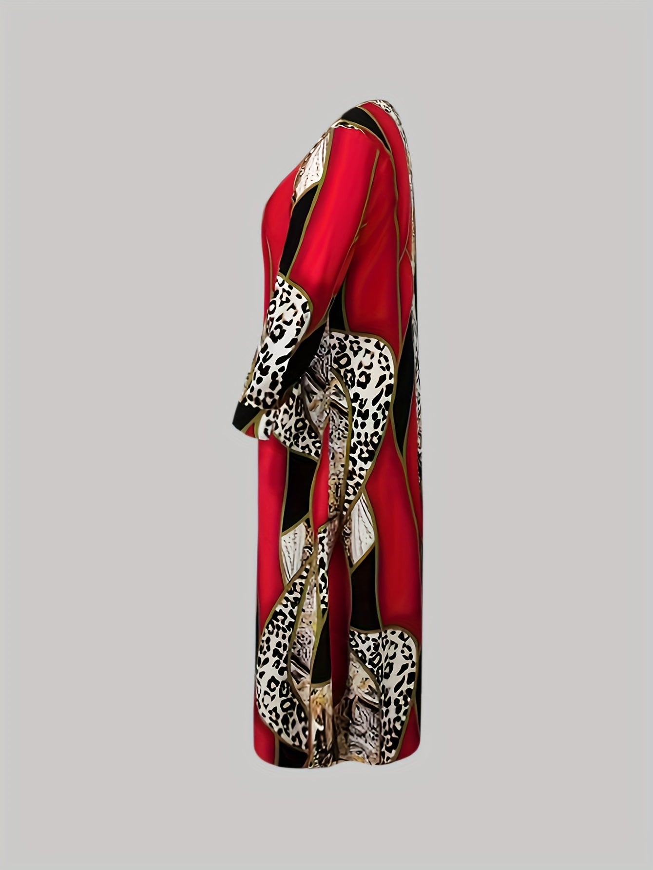  Retro Dress Women's Plus Leopard & Paisley Print Maxi Dress