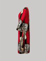  Retro Dress Women's Plus Leopard & Paisley Print Maxi Dress