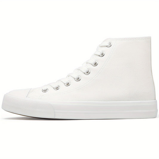 Women's High Top Canvas Lace Up Flat Walking Shoes