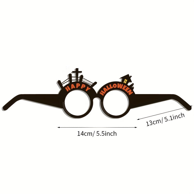 6pcs Halloween Glasses Spider Wizard Bat Tombstone Party Paper 3D Glasses