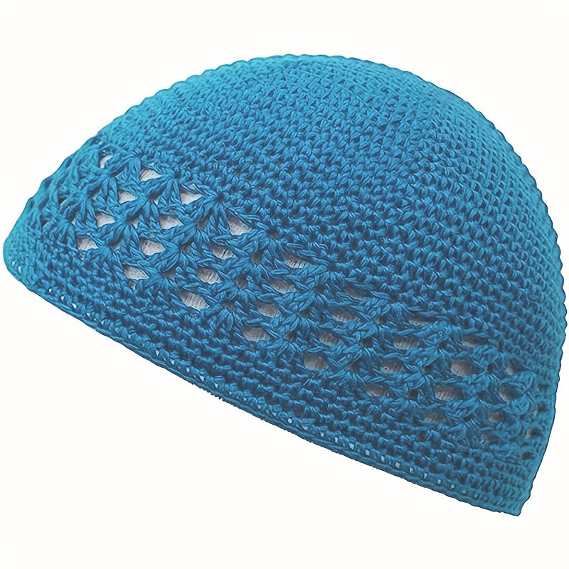 Solid Unisex Crochet Beanie Hollow Out Casual Skull Cap Breathable Knit Hat