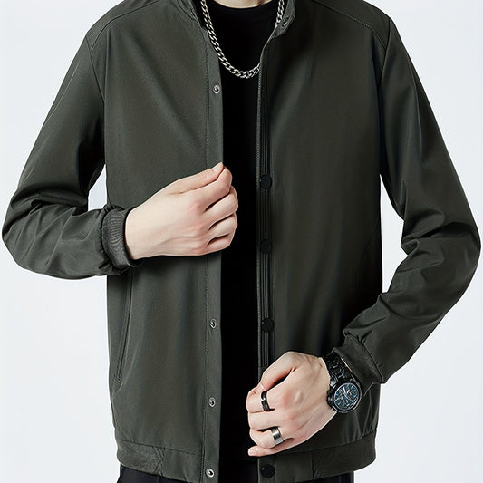 Men's Casual Army Green Button Up Jacket