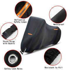 All Season Motorcycle Cover Waterproof Sun Outdoor Protection Reflective