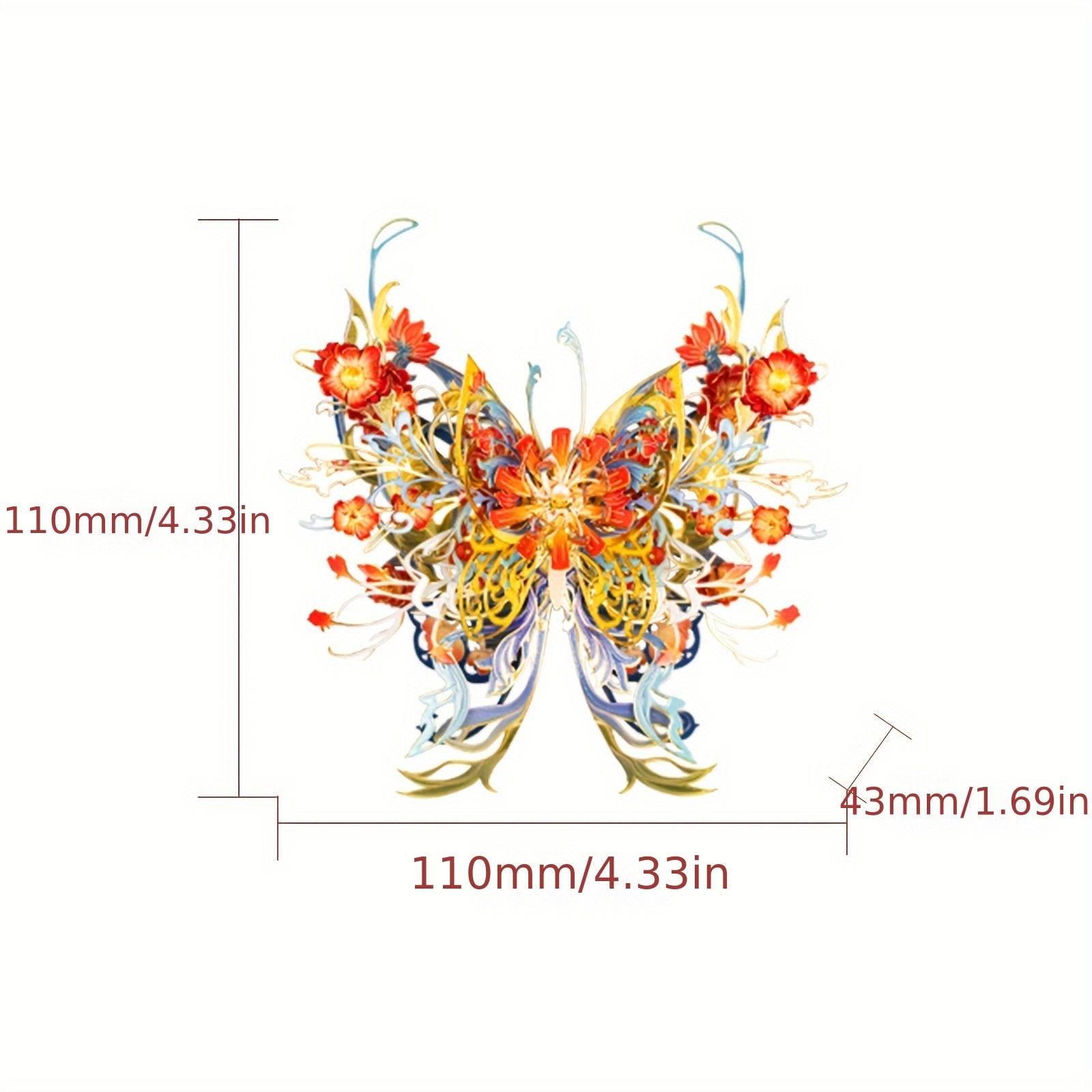 Butterfly Love Flower Metal Puzzle 3D Assembly Toy DIY Christmas Gift