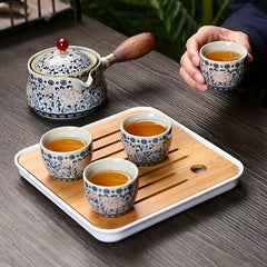Portable Tea Set: Pot & 4 Cups with Bag