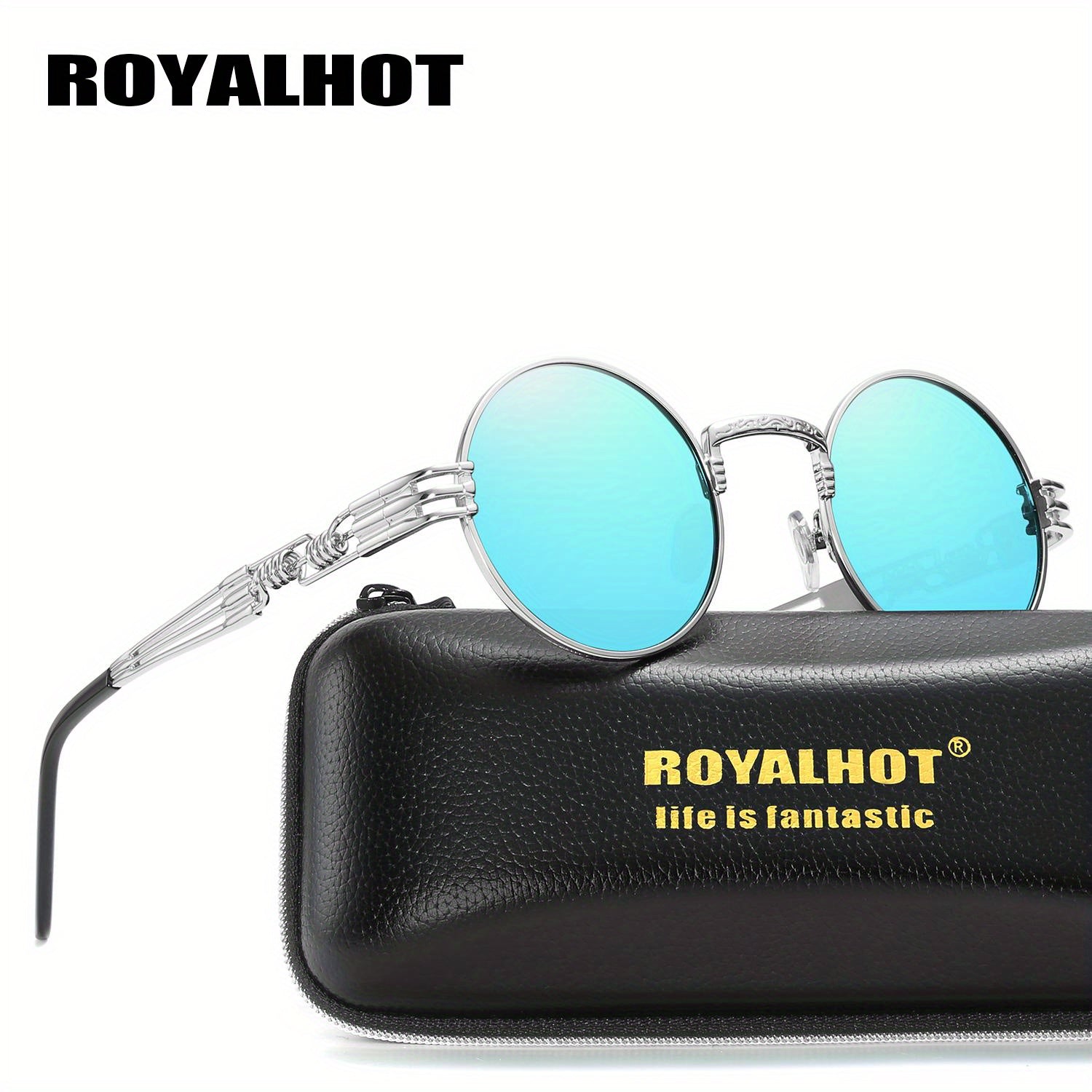 RoyalHot Round Metal Polarized Sunglasses
