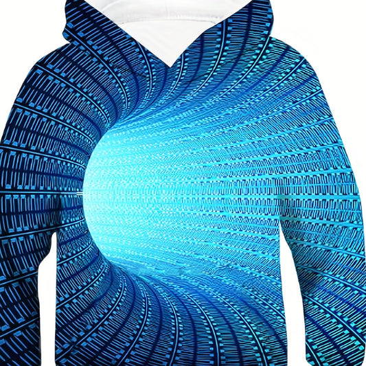 Boy's 3D Vision Illusion Print Hoodie Casual Hooded Sweatshirt