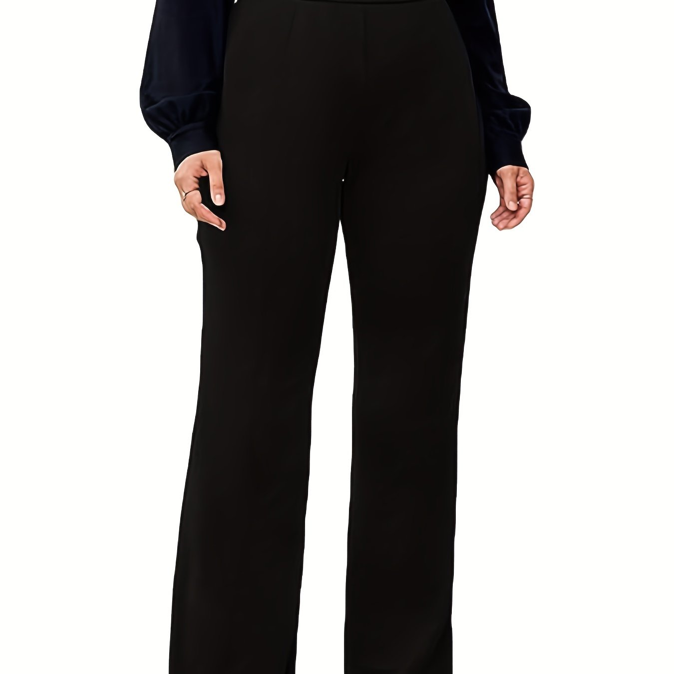  High Waist Straight Leg Stretch Trousers