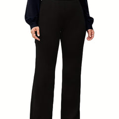  High Waist Straight Leg Stretch Trousers