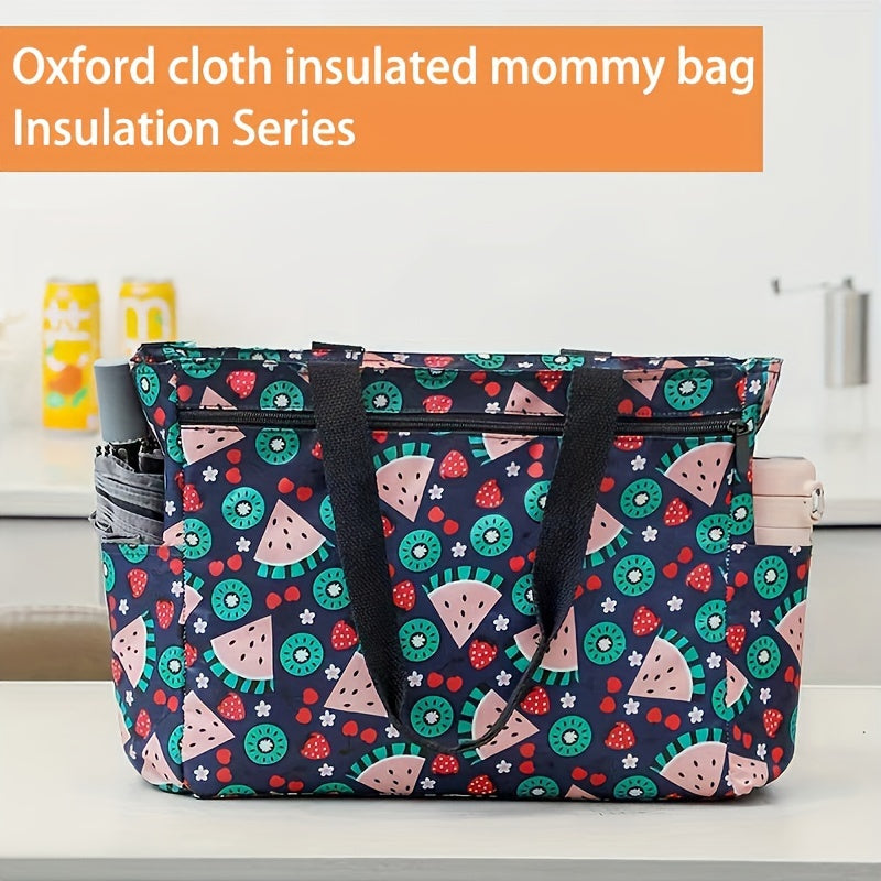 Large Capacity Insulated Lunch Bag Durable Oxford Fabric Portable Cooler Tote