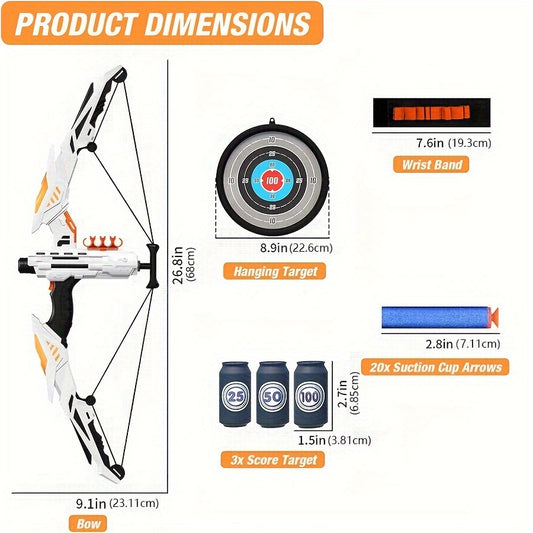 Kids LED Light Up Slingshot Bow And Arrow Toy Set