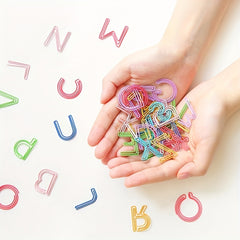 26pcs Alphabets Shaped Paper Clip for Desk Organizers