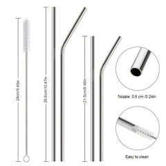 12pcs Stainless Steel Metal Straws with Cleaning Brushes for 20oz and 30oz Cups