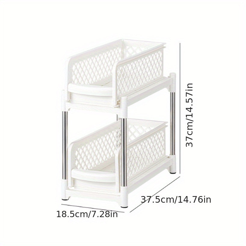 2 Tier Pull Out Spice Organizer Under Sink Storage Rack