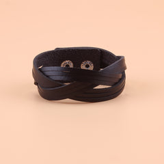 Hip Hop Style PU Leather Bracelet for Party Wear