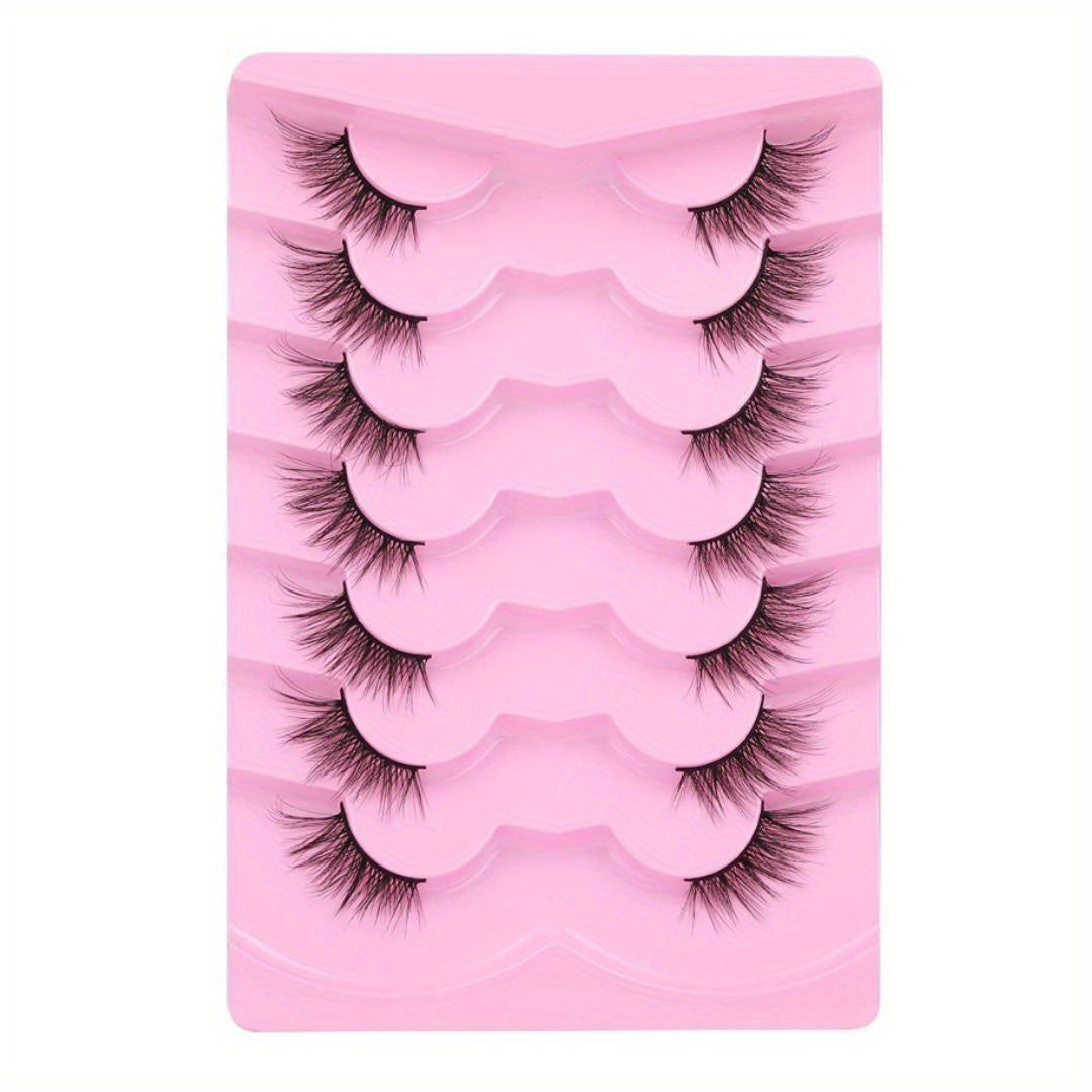 Soft Fluffy D Curl Half Eye Lashes, Natural Faux Mink False Eyelashes