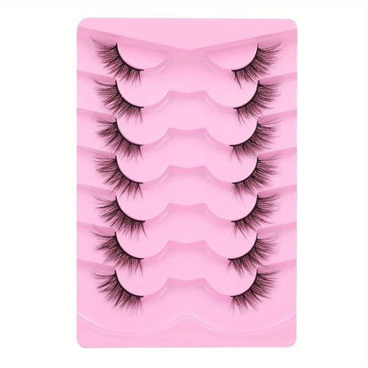 Soft Fluffy D Curl Half Eye Lashes, Natural Faux Mink False Eyelashes