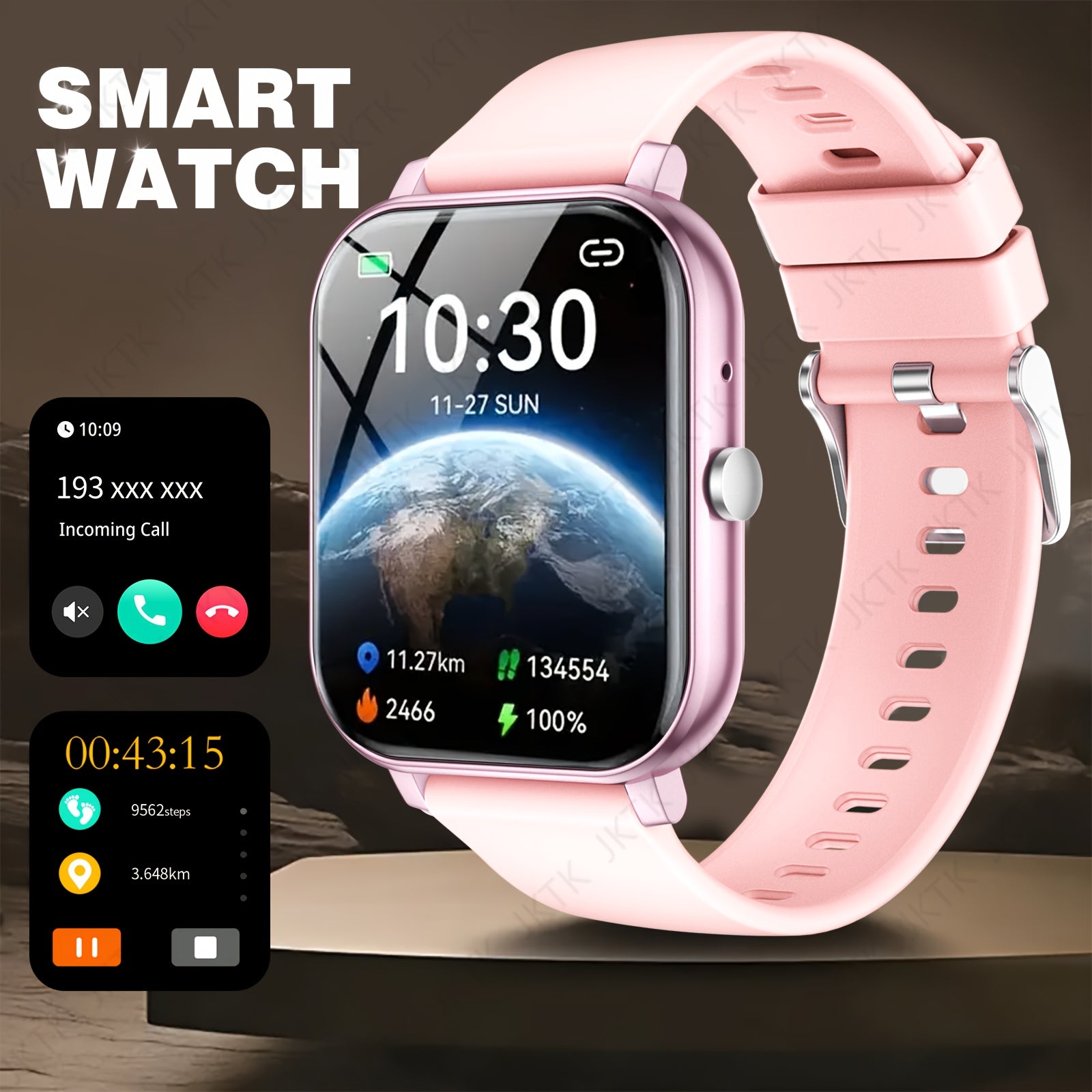 Sports Fitness Smartwatch with Wireless Calling and HD Display