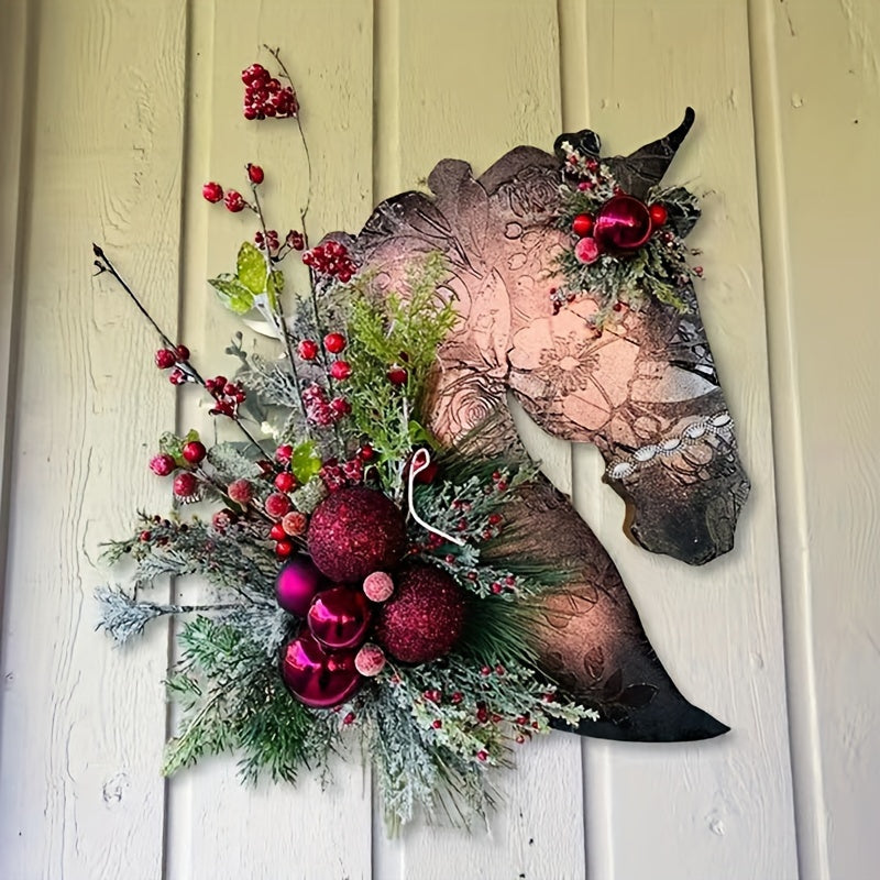 Flower Horse Christmas Wreath Holiday Decoration Room Decoration