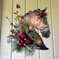 Flower Horse Christmas Wreath Holiday Decoration Room Decoration