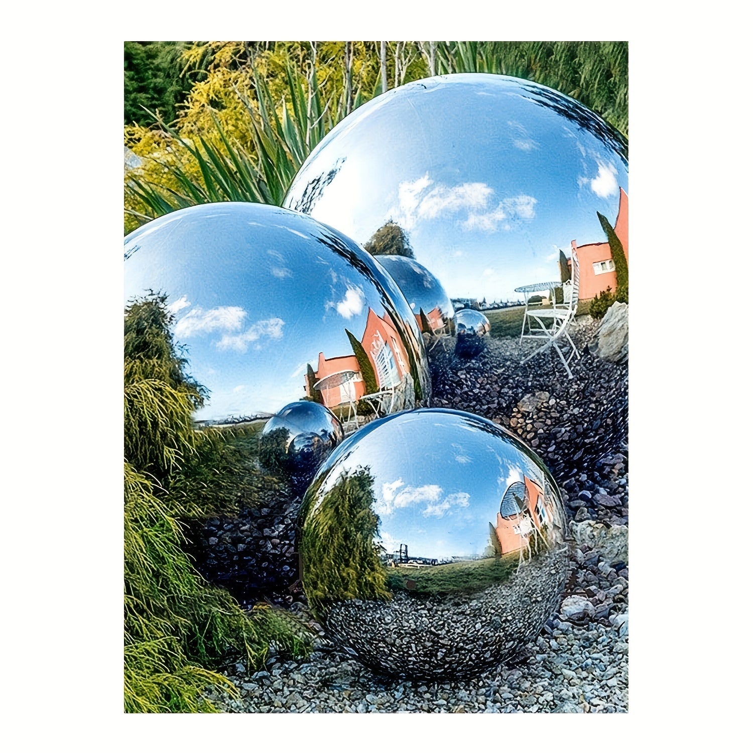 6pcs Stainless Steel Gazing Ball for Garden Home Outdoor Decor