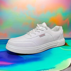 Faux Leather Flat Skate Shoes Non Slip Lightweight Wear Resistance Sneakers