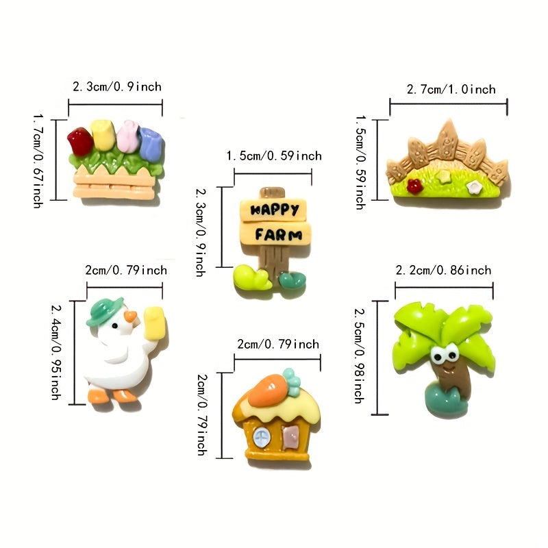 12pcs Coconut Tree Duck Road Sign Push Pins Decoration Pins