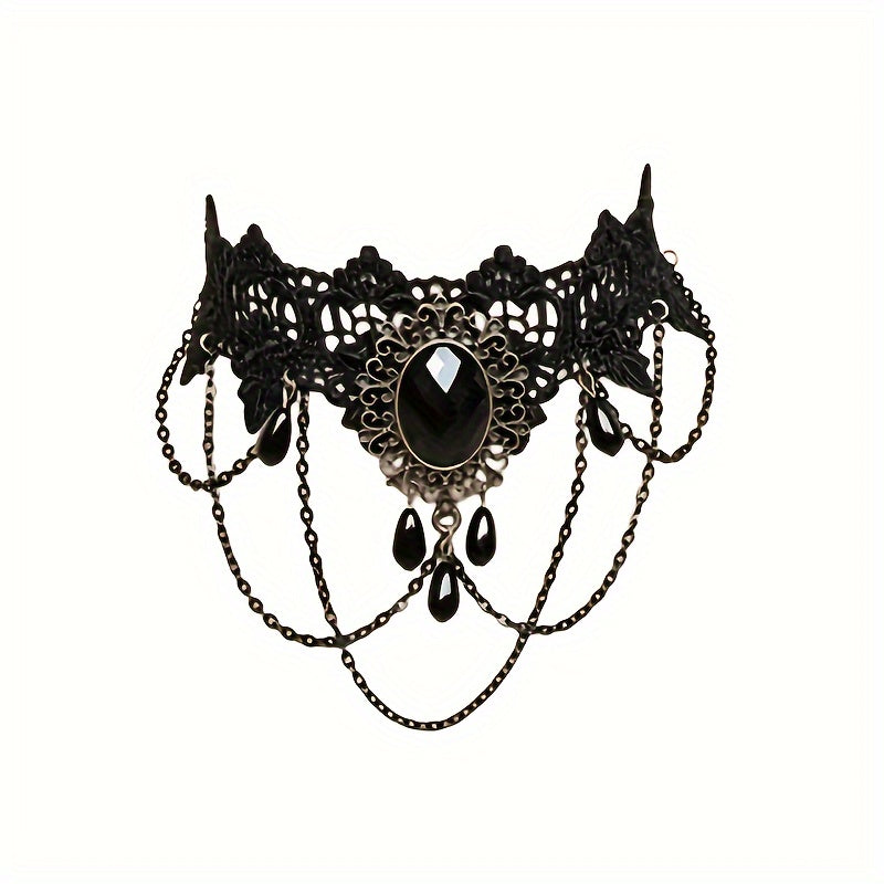 Halloween Vintage Gothic Punk Style Lace Necklace Punk Jewelry