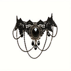 Halloween Vintage Gothic Punk Style Lace Necklace Punk Jewelry